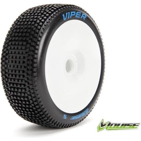 Louise B-VIPER-JA Super Soft banden op witte disc velgen voor 1/8 buggy