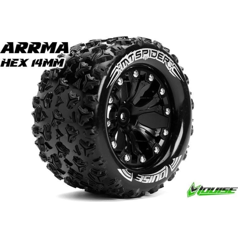 Louise MT-SPIDER Soft Banden op 2.8" Velgen Black Chrome - Hex 14mm (electro 4WD: FR/RR)