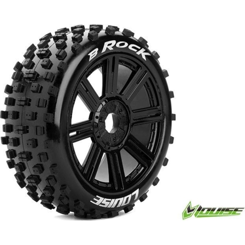 Louise B-ROCK Soft banden op zwarte spaakvelgen voor 1/8 buggy