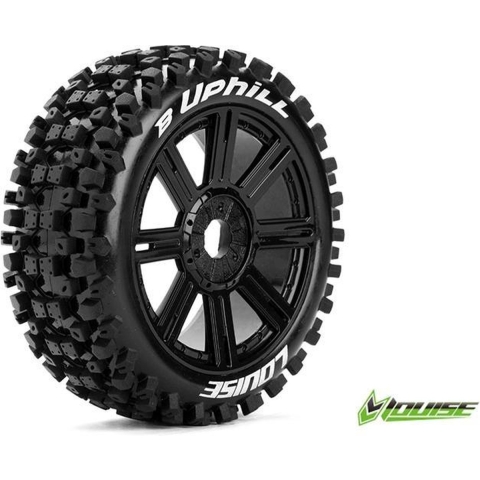 Louise B-UPHILL Soft banden op zwarte spaakvelgen voor 1/8 buggy