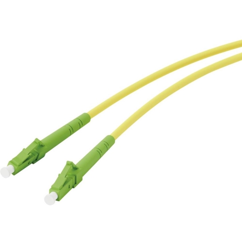 Vivanco 45712 Glasvezel Netwerkkabel, patchkabel LC 3 m Neon-geel, Neon-groen Extreem dun, Flexibel, Flexibele binnenader, Glasvezelband, Bestand tegen