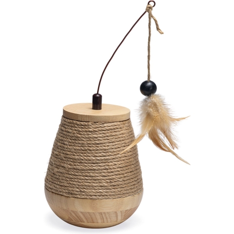Designed by Lotte Tuimel Mae - Kattenspeelgoed - Hout - 15x15x18 cm