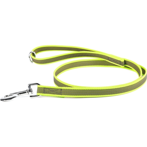 Antislip Hondenriem - 20mm x 1,2m - Met handvat & O-ring - Neon