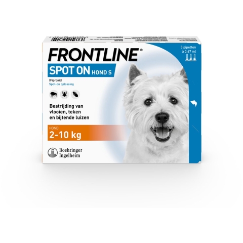 Frontline spot-on anti-vlooienmiddel voor de hond S (2 - 10 kg) 3 pipetten