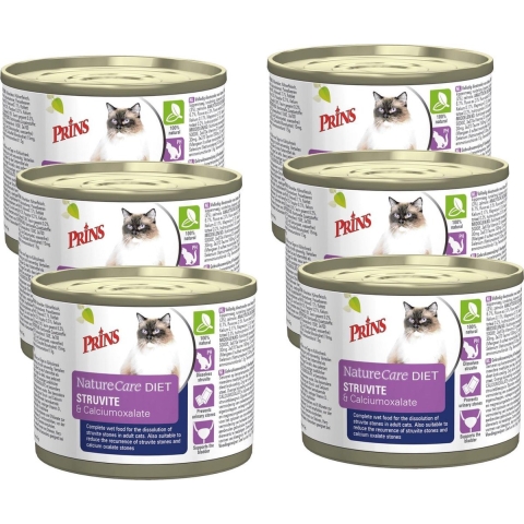 Prins NatureCare Diet Struvite & Calciumoxalate natvoer kat 1 tray (6 x 200 g)