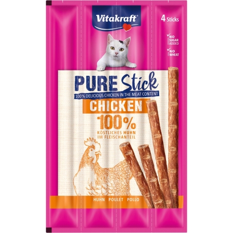 Vitakraft Pure Stick kip kattensnack (4 x 5 g) 10 verpakkingen