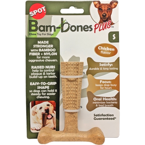 Spot Bam-Bones Easy Grip veilig kauwbot hond (kipsmaak) S x4