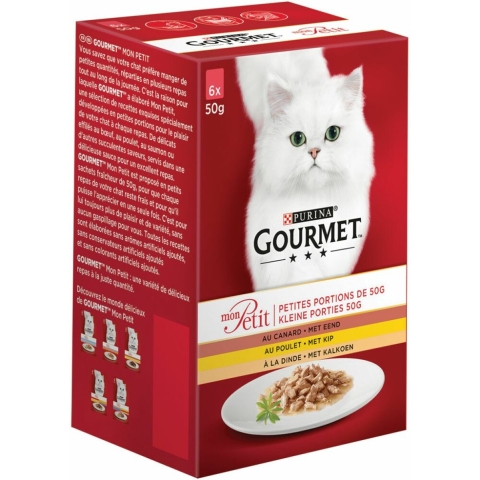 Gourmet Mon Petit Intense met gevogelte natvoer kat 8 x (6 x 50 g)