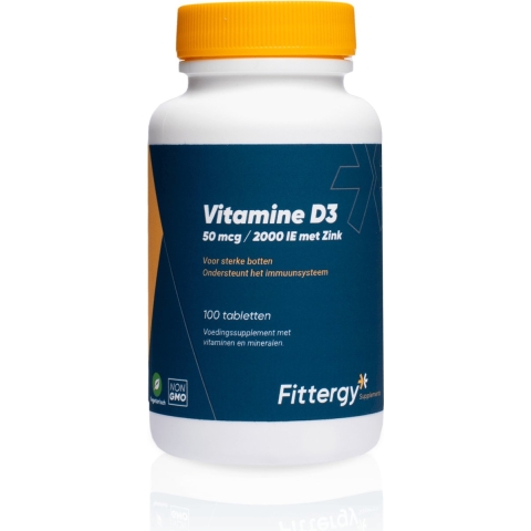Fittergy Vitamine D3 50mcg Met Zink Tabletten