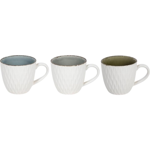 Koffiemok embossed wit/crackle 350ml 6st