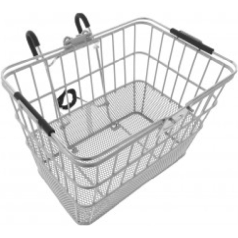 Fietsmand Staal Quick Release Zilver