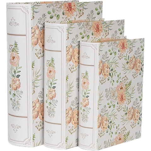 Clayre & Eef Opbergboeken bloem set a 3