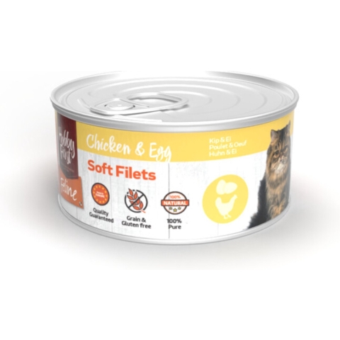 12x HobbyFirst Feline Blik Zachte Filets Kip&Ei 70 gr