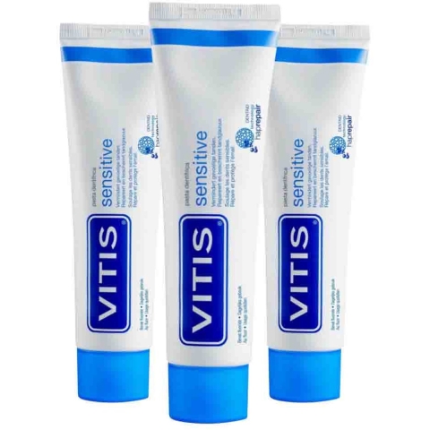 3x Vitis Tandpasta Sensitive 75 ml