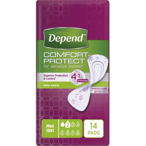 6x Depend Pads Mini 14 stuks