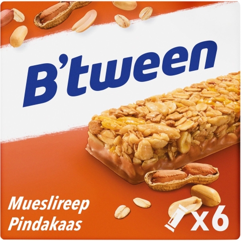 10x Hero B'tween Mueslireep Pindakaas 6x25gr