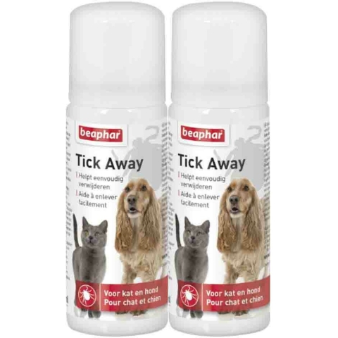 2x Beaphar Tick Away Anti Teken Spray 50 ml