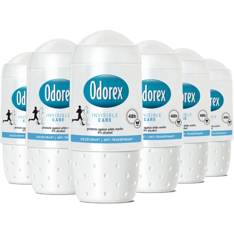 6x Odorex Deodorant Roller Invisible Care 50 ml