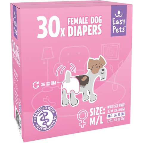 EasyPets Hondenluiers Teef M/L 30 stuks