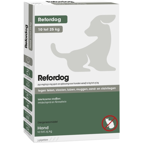 Tick Off Refordog Spot-on 250 mg 10 kg tot 25 kg 3 stuks