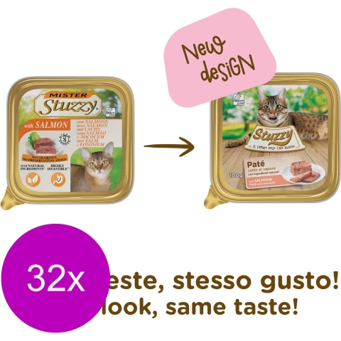 32x Stuzzy Kattenvoer Paté Zalm 100 gr