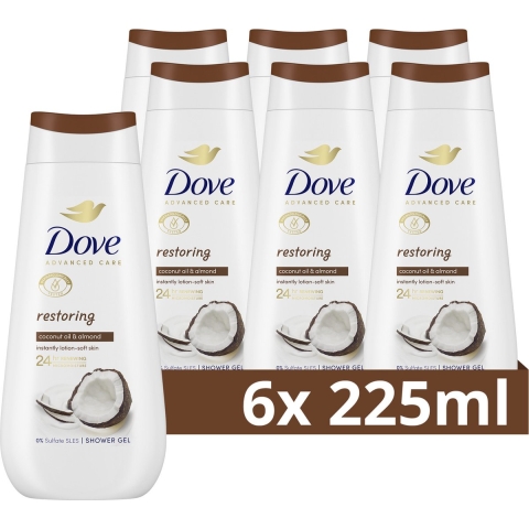 6x Dove Douchecrème Restoring 225 ml