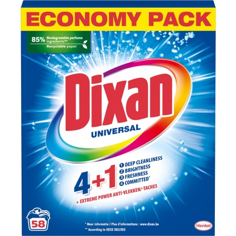 Dixan Waspoeder Universeel - 58 Wasbeurten 3,422 kilo