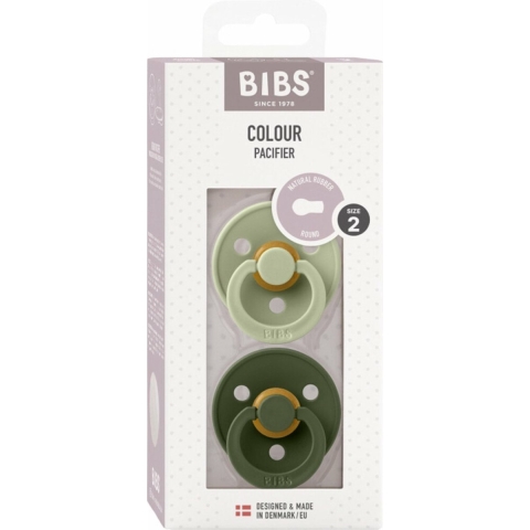 2x Bibs Fopspeen Maat 2 6-18 mnd Sage Hunter Green 2 stuks