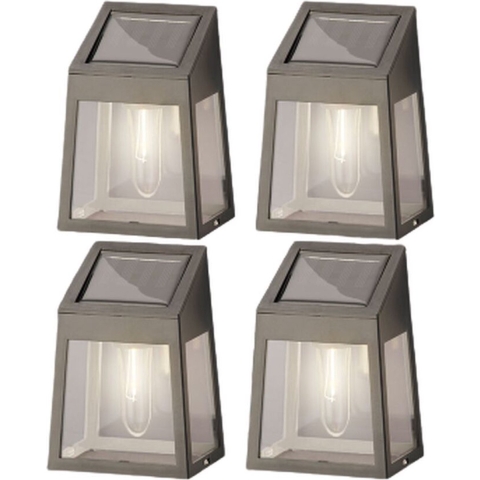 Solar wandlamp l6b9h13cm zwrt 4st Lumineo Solar Objects - Lumineo