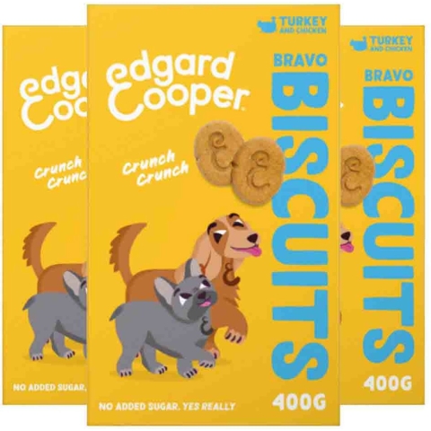 3x Edgard&Cooper Adult Biscuit Kalkoen&Kip 400 gr