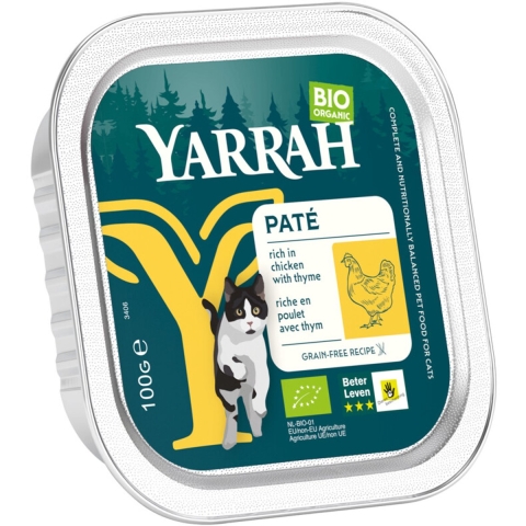 16x Yarrah Bio Alu Paté Grainfree Kattenvoer Nat Kip 100 gr