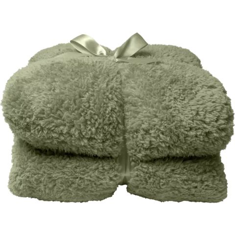 Plaid teddy 200x150 cm tea green - Unique living