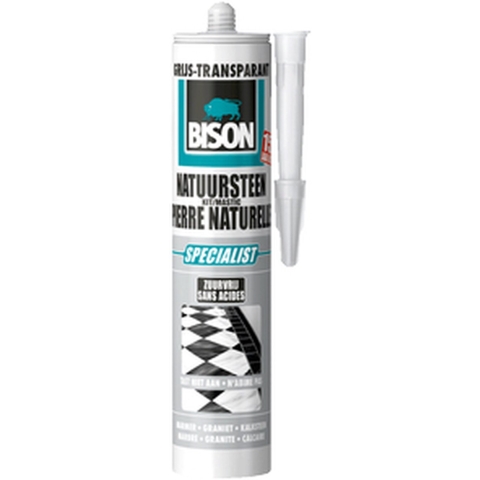 Natuursteenkit Transgrijs Koker 310 ml - Bison