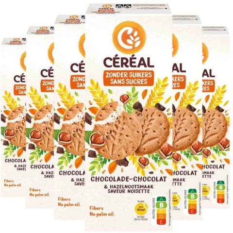 6x Céréal Zandkoek Hazelnoot Chocolade 132 gr