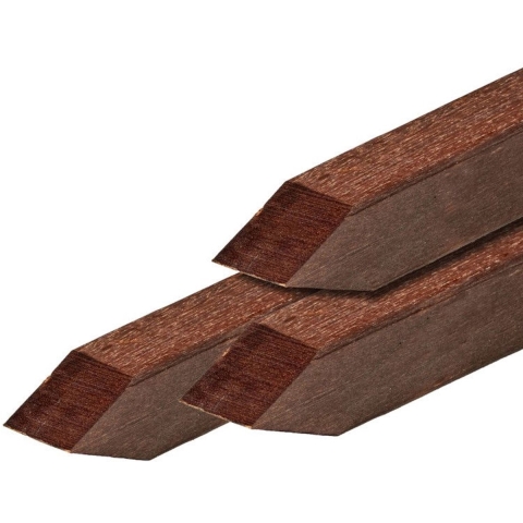 Paal hardhout geschaafd gepunt 6,5x6,5x250 cm Tuindeco - Tuindeco