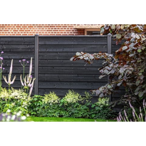 Zweeds rabat Eco Noord-Europees vuren zwart gespoten 1,1/2,2x19,5x420 cm I Tuindeco - Tuindeco