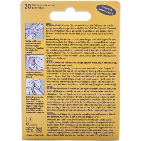 3x Ohropax Oordopjes Classic 20 stuks