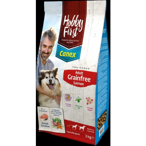 HobbyFirst Canex Adult Hondenvoer Salmon Grainfree 3 kg
