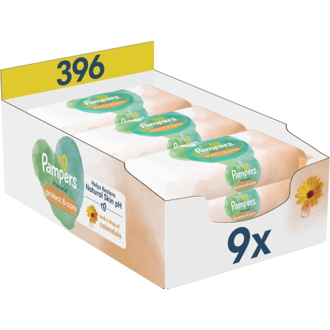 Pampers Billendoekjes Harmonie Protect&Care 9x44 = 396 stuks