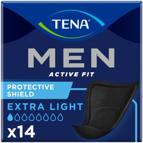5x TENA Men Active Fit Protective Shield Extra Light 14 stuks