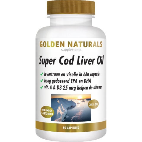 Gratis Verzending: Golden Naturals Super Cod Liver Oil 60 softgels