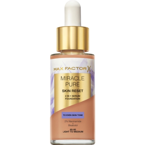 1+1 gratis: Max Factor Miracle Pure 2in1 Skin Reset Serum Foundation Light to Medium 30 ml
