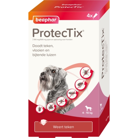 Beaphar ProtecTix Hond Anti Vlo&Teek 4-10 kg 4 pipetten