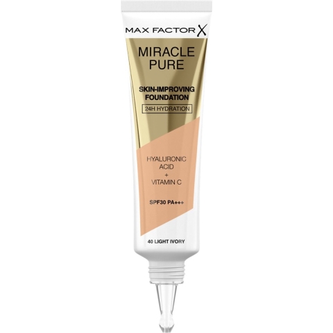 1+1 gratis: Max Factor Miracle Pure Foundation 040 Light Ivory 30 ml