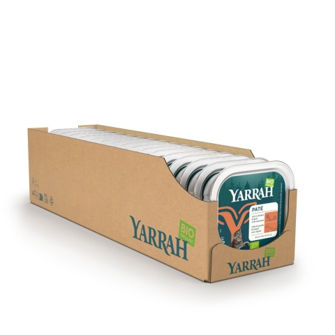 16x Yarrah Bio Alu Paté Grainfree Kattenvoer Nat Kip&Eend 100 gr