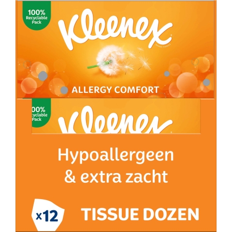 12x Kleenex Tissues Voordeelbox Allergy Comfort 56 stuks