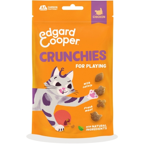 8x Edgard&Cooper Adult Crunchies Kattensnack Kip 50 gr