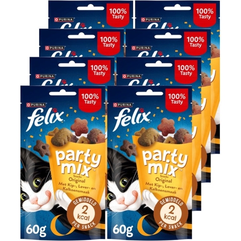 8x Felix Snack Party Mix Original 60 gr