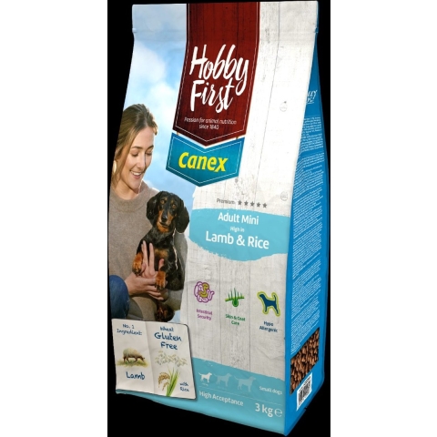 HobbyFirst Canex Adult Hondenvoer Lamb&Rice Mini 3 kg