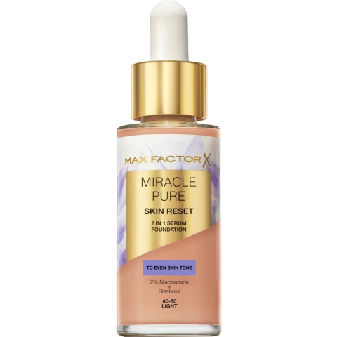 1+1 gratis: Max Factor Miracle Pure 2in1 Skin Reset Serum Foundation Light 30 ml